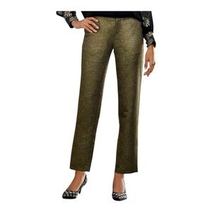 Midnight Velvet Pockets Sparkle Bronze Slim Ankle Flat Front Dress Pant size 18W